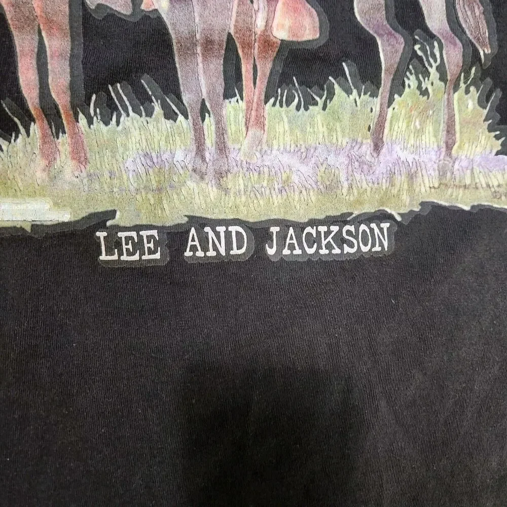 Vintage Lee And Jackson Mens Medium T Shirt Black Stadium Court